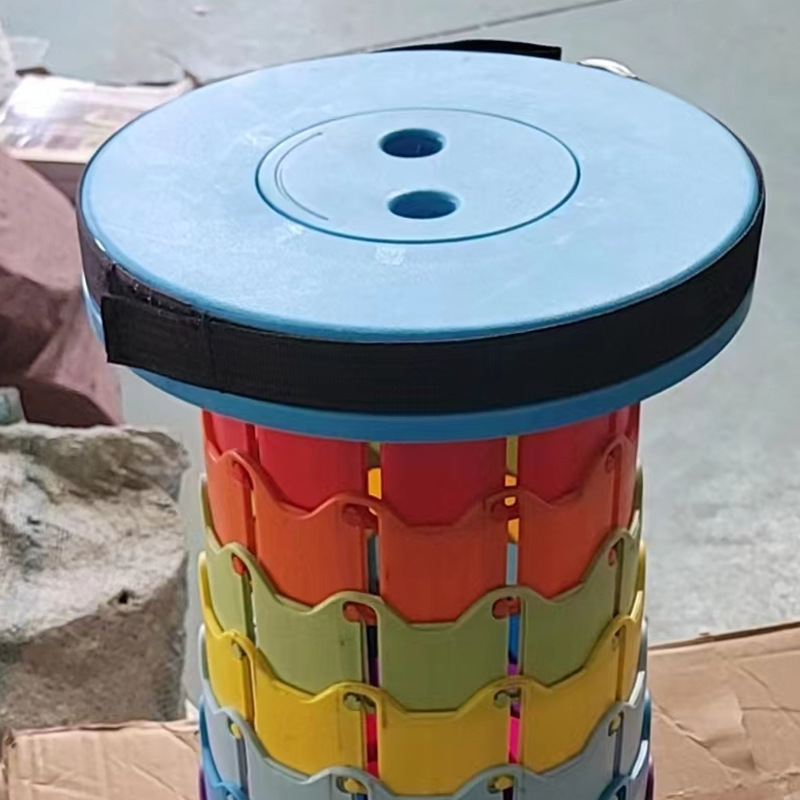 Taburete retráctil plegable portátil plástico para pesca camping y exteriores multifuncional