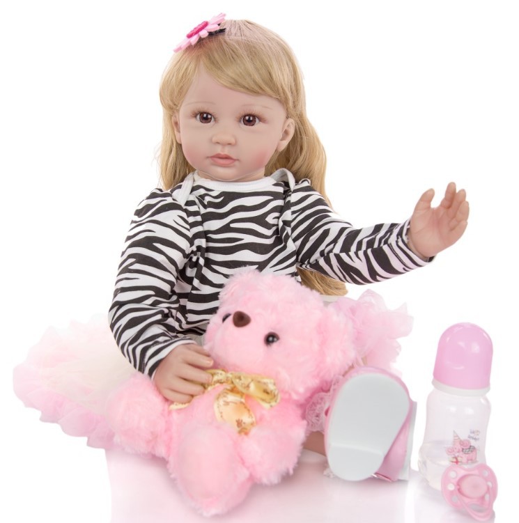 NPK nuevo pelo largo reborn niño princesa muñeca hermosa falda niñas como para acompañar Juguetes