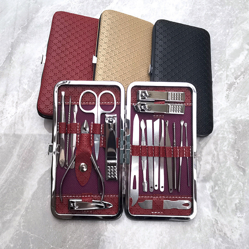 Set de Manicura y Pedicura de Acero Inoxidable, Kit de Belleza de 19 Piezas