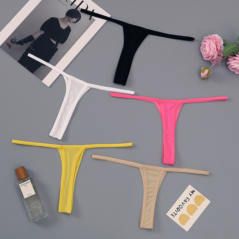 thong women's inner rope pure sexy hot le yin sports ice silk low waist European and American thin belt fun new