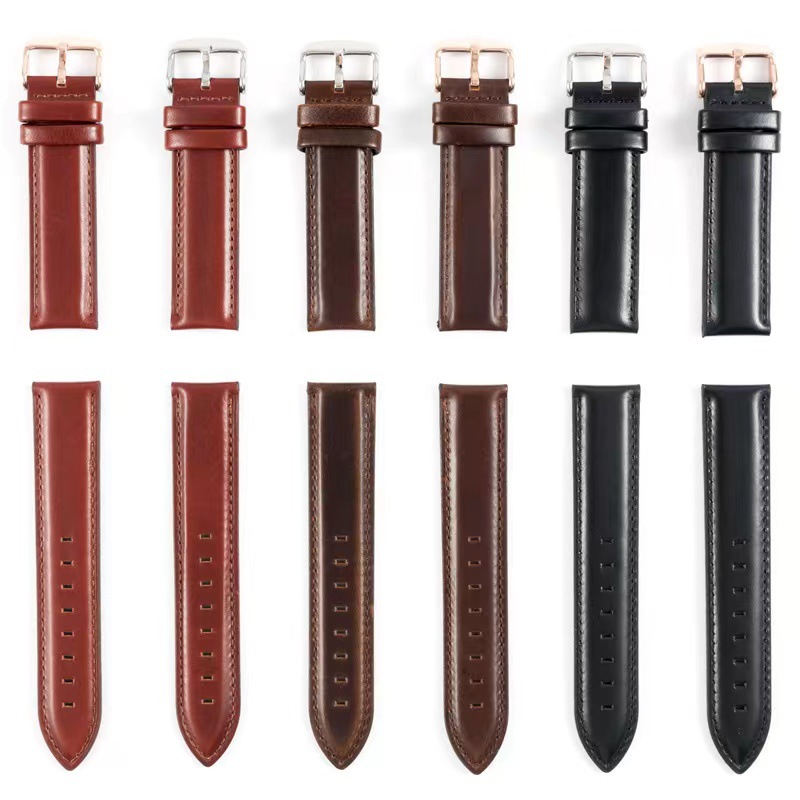 Suitable for D.W Watch Strap Retro Soft Italian Oil Leather Cowhide Smart Quick Release Watch Strap for Men and Women