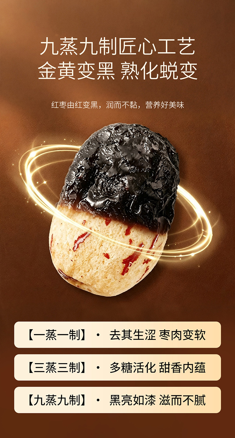 Nine-Steamed Nine-Processed Xinjiang Black Jujube Dates 1kg Gift Box Ready to Eat Snack quality and texture