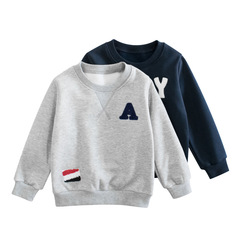 27kids brand children's clothing autumn and winter Korean style children's sweatshirts plus velvet spring wholesale boys' clothes one piece consignment
