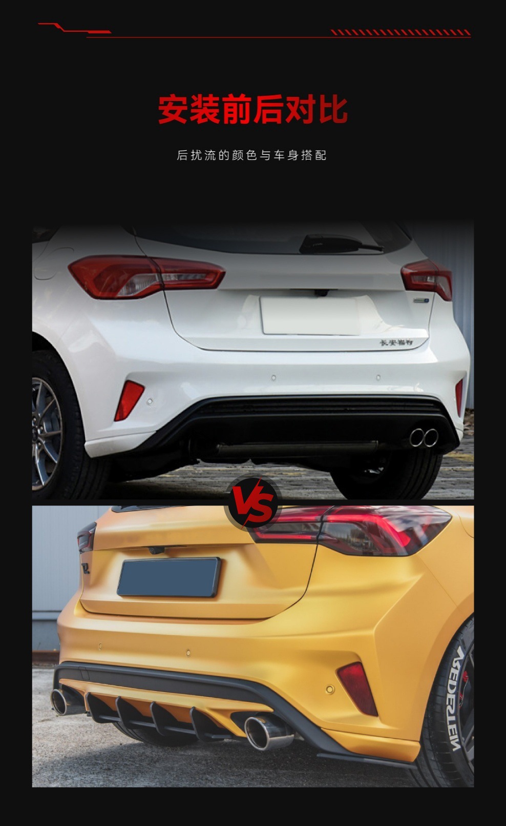 Suitable for 2019-2022 Ford Focus St Mk4 Dedicated Rear Lip Rear Spoiler Cross-Border Modification