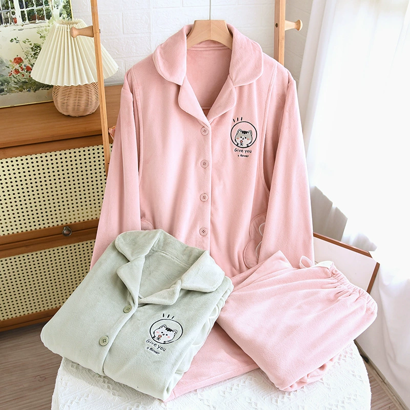 Новый кардиган с отворотом для дома свободная мягкая зимой теплая бархат беременные женщины пижамы послеродовой костюм для кормления грудью