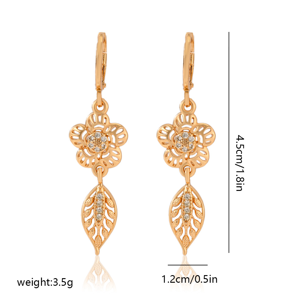 7g Weight Copper Ear Needle Material Zircon Inlay Material Drop Earrings Classification 1 Pair Quantity Date, Tea Party Occasion Copper Material Leaves, Heart Shape, Butterfly Pattern Women's Gender Plating, Inlay Design Modern Style, Classic Style Style 1 Pair Modern Style Classic Style Leaves Heart Shape Butterfly Plating Inlay Copper Zircon Drop Earrings 6