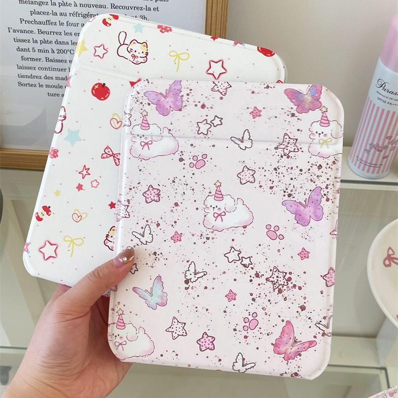 Espejo pequeño gato lindo dormitorio de estudiantes portátil escritorio espejo de maquillaje de escritorio espejo plegable de oficina espejo de maquillaje