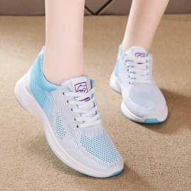 鞋子女夏季新款跨境女鞋透气飞织鞋女网鞋shoes人气潮流运动女鞋