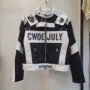 新款撞色pu立领机车服