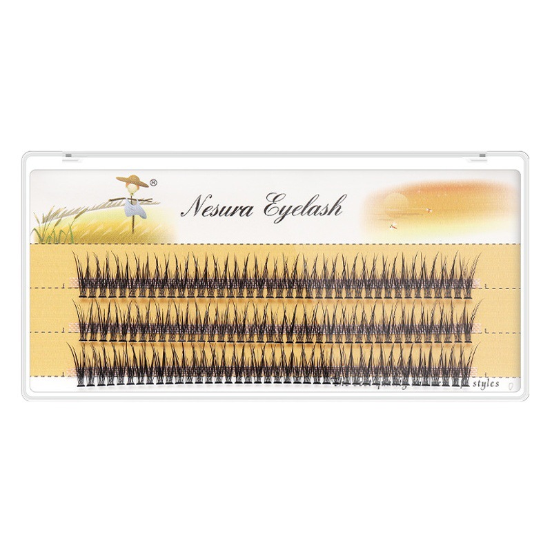 Pestañas postizas de cola de pez, espesas, naturales, de un solo grupo, para plantar, de cola de golondrina, estilo cómico, al por mayor, transfronterizas.