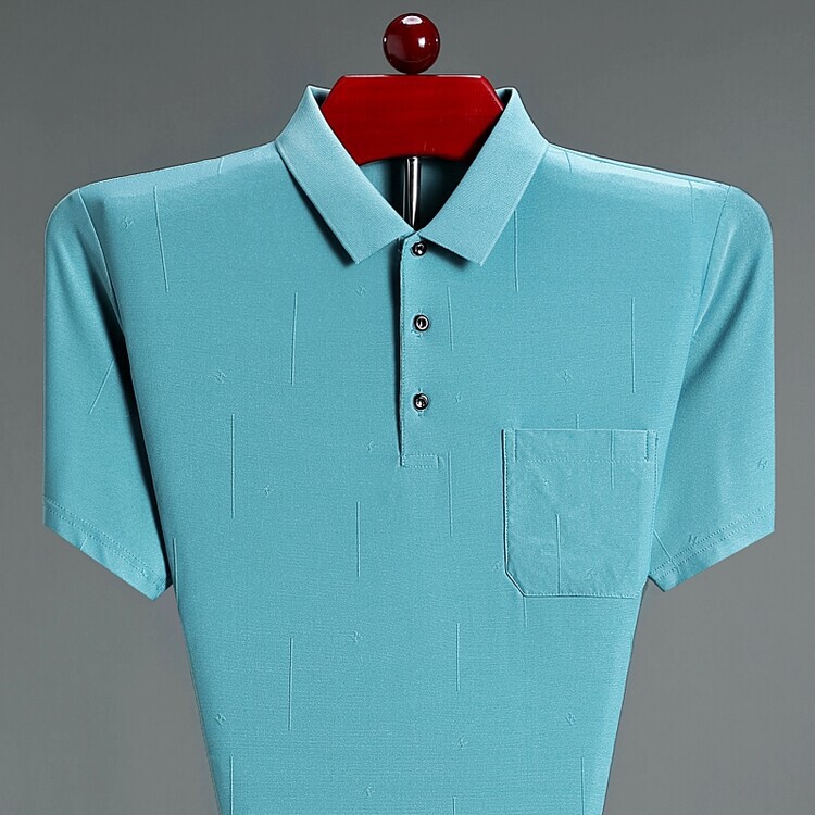 Middle-aged dad short-sleeved T-shirt polo shirt summer leading cotton half-sleeved loose pocket lapel summer top for men Middle-aged dad short-sleeved T-shirt polo shirt summer leading cotton half-sleeved loose pocket lapel summer top for men