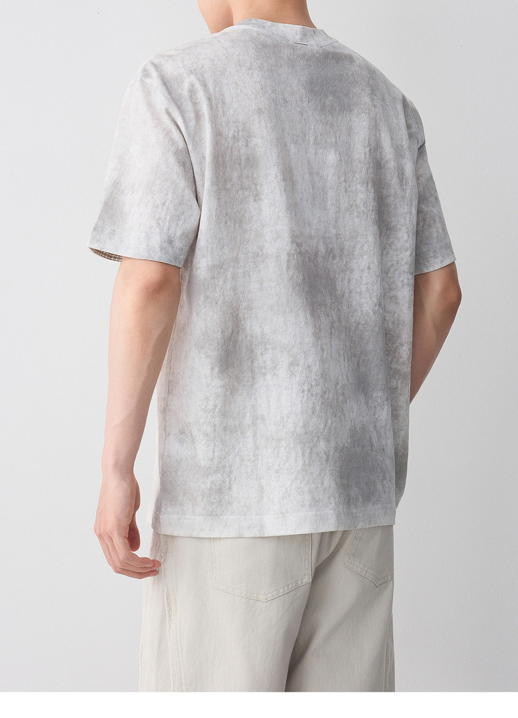 Áo thun nam tay ngắn cổ tròn chất liệu lanh cotton phong cách đường phố — màu cà phê chi tiết 24