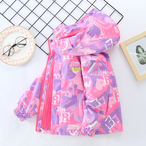 Children's three-in-one detachable down jacket autumn and winter clothing 2024 new style thickened coat for girls middle and large children's tops 