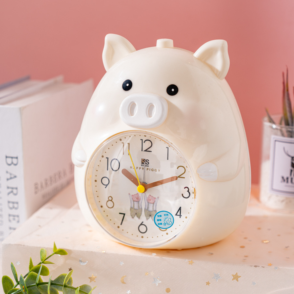 Fábrica al por mayor dormir cerdo reloj de alarma de voz de doble tono reloj de alarma especial para niños caminar es muy preciso y puede ser cronometrado reloj de alarma