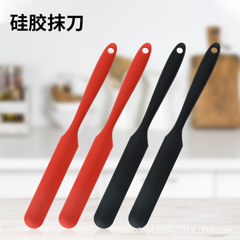 Factory in stock supply all-inclusive one-piece long silicone scraper cream butter mixing knife spatula straight scraper