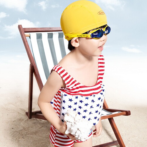 Children's Solid Color Sun Protective Swim Cap for Boys and Girls, Comfortable Elastic Ear Protecting Long Hair Swim Cap