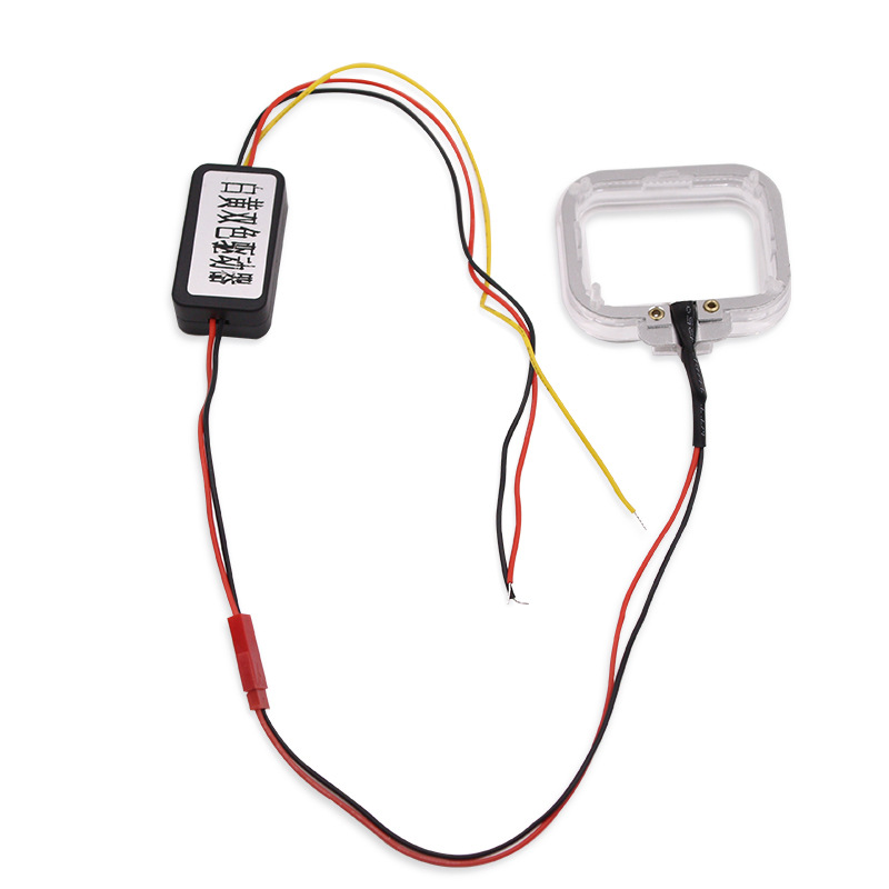Fábrica al por mayor de dos colores guía de luz Angel Eye 1,5 pulgadas de modificación del coche cuadrado lente de doble luz universal luz diurna