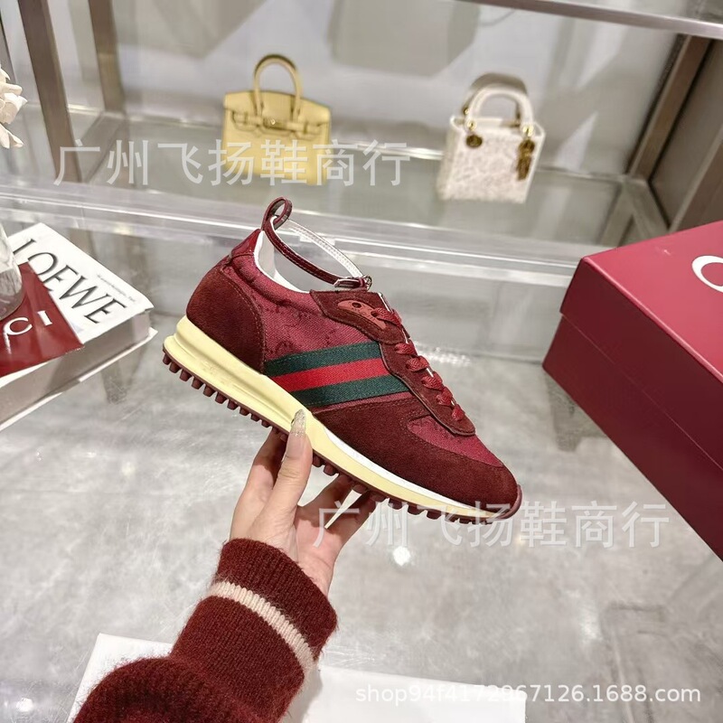2025 New Classic Retro Lace-Up Suede Jacquard Canvas Casual Sports Shoes Breathable Low-Top Easiest for Match Women's Shoes