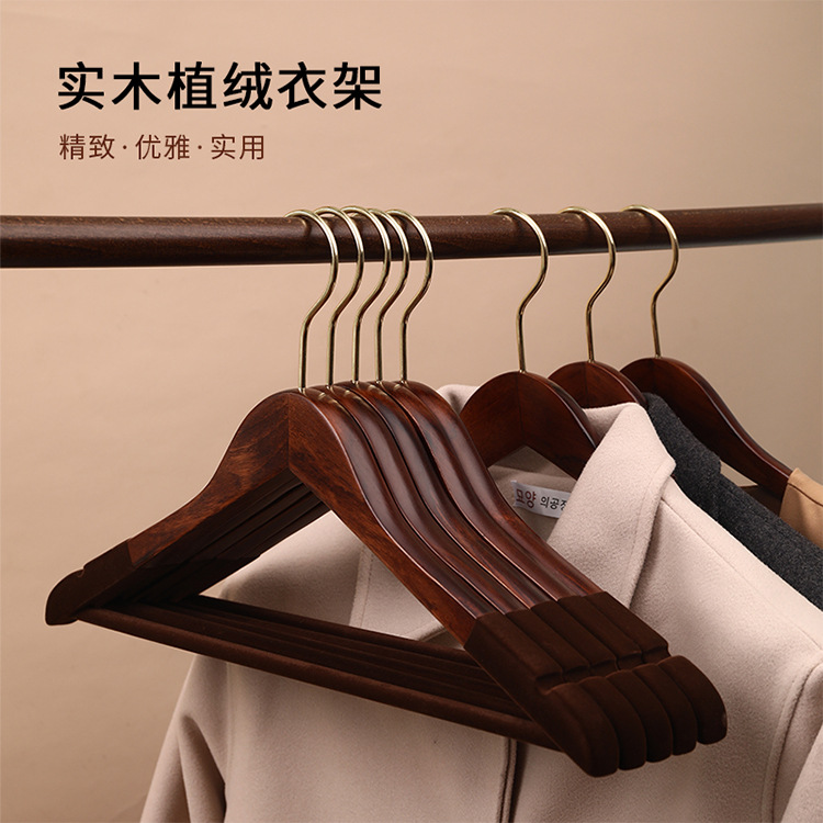 단단한 나무 무리 행거 원활한 두꺼운 가정용 옷 교수형 옷 브레이싱 나무 옷 교수형 옷 매장 나무 옷걸이