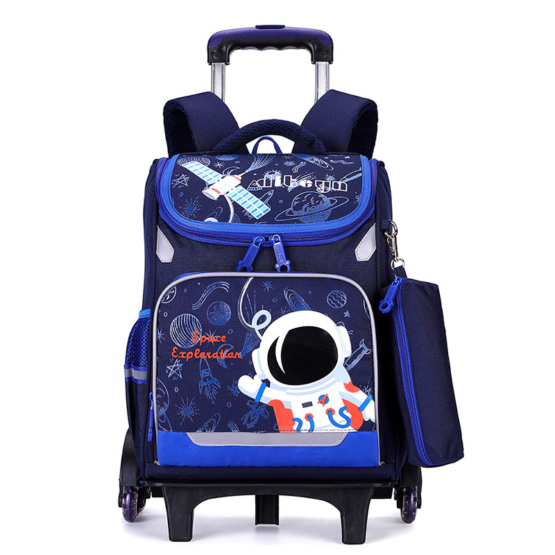 Nuevo diterano Escuela Primaria estudiante carro mochila niños y niñas Grado 1-3-4 ligero de seis ruedas subir escaleras con ruedas