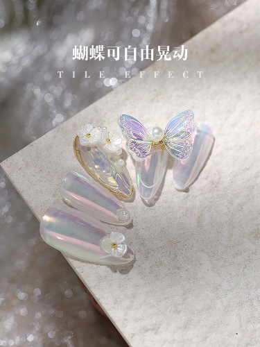 5pcs Nail Butterfly beauty nail art Ornaments Symphony Sequin Spring Bow Fairy Fashion Nail Decoration Rhinestone