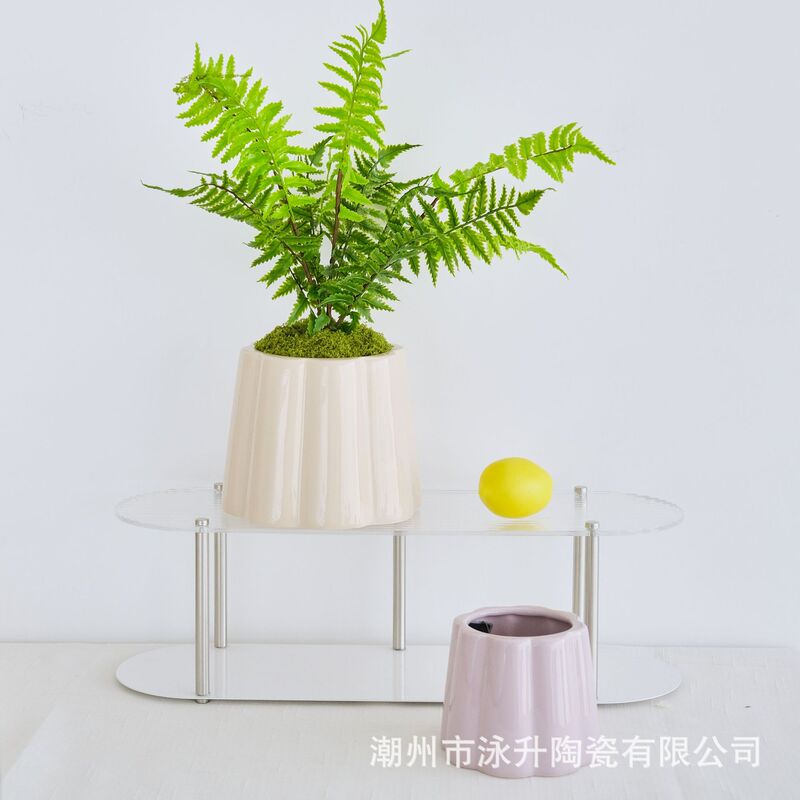 Garden home fresh Morandi color flower pot succulent creative flower pot simple ins large diameter factory wholesale