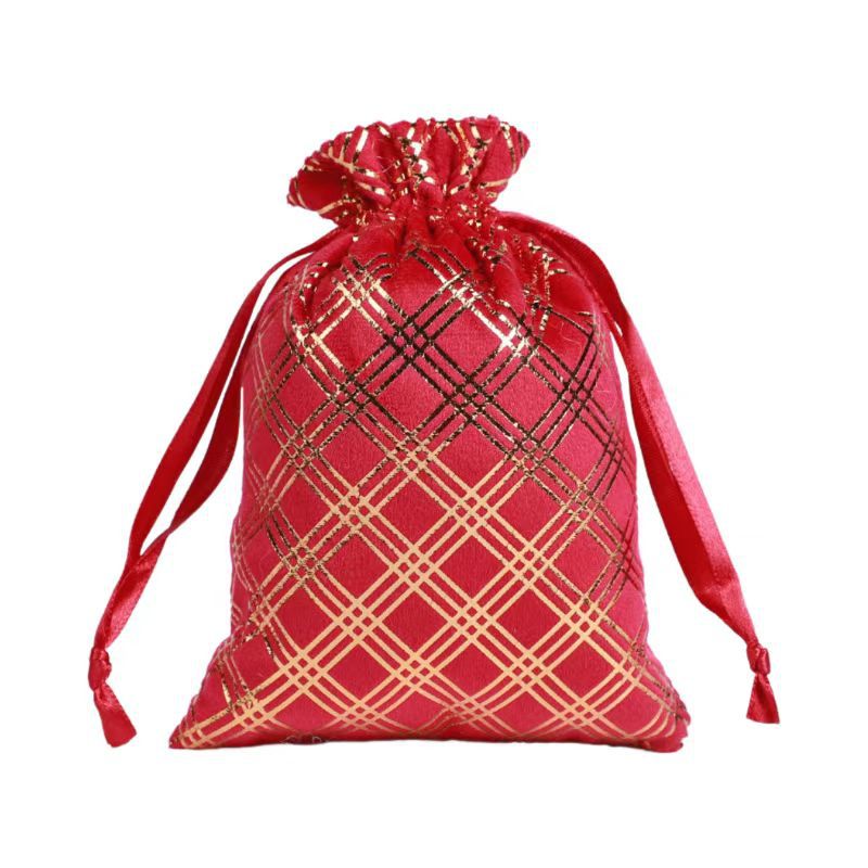 붉은 격자 무늬, 13*18cm, 벨벳