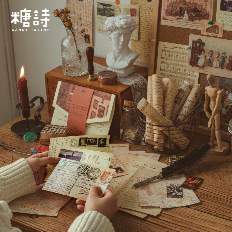 Античная коллекция Бланк серии сахарная поэзия материал конверта ручной работы материал сумка Ретро Художественный Справочник декоративная бумага Основа 6
