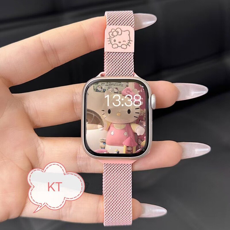 Kt Cat Milan Metal Magnetic Strap Suitable for Apple Watch 1-9 Generation 41/49mm10 Thin Breathable Wristband Se