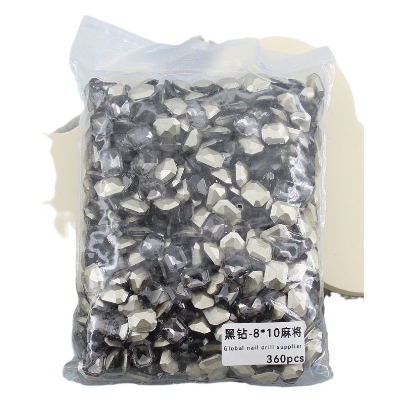 Wholesale whole package of 360 nail art through gray Black Diamond dark black jewelry flash heart love fat nail accessories drill