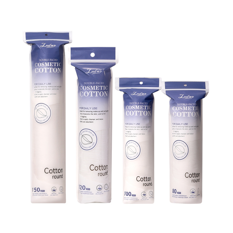LMLTOP redondo algodón cosmético 150 piezas de doble cara bordes de prensa sándwich húmedo algodón cosmético redondo algodón cosmético suministrado exclusivamente a través de la frontera