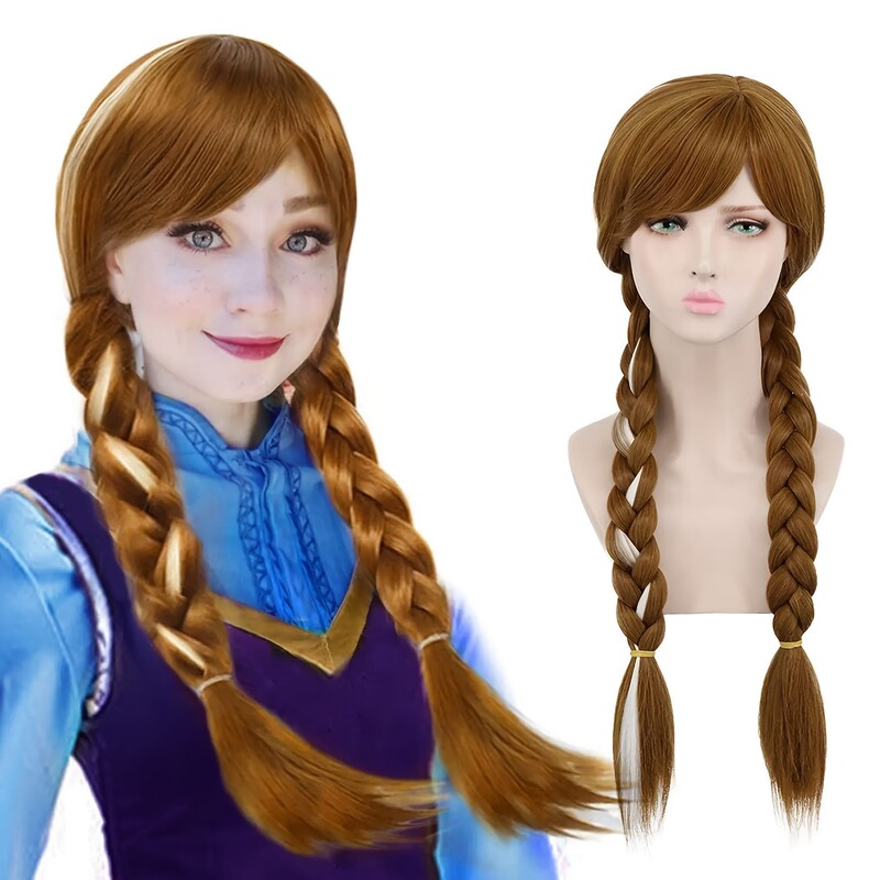 Halloween Frozen Wig Cos Princess Elsa Anna Elsa Double Braids Full Head Wig Princess Elsa Halloween Frozen Wig Cos Princess Elsa Anna Elsa Double Braids Full Head Wig Princess Elsa