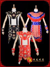 戏装京剧戏曲服装猴王武生武将盔甲马甲坎肩软绉云肩侉子大全