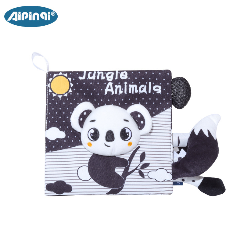 Libro de tela de cola blanco y negro-Koala