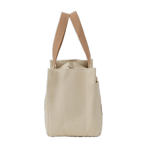 New canvas tote bag, large capacity, simple and practical, suitable for office workers and students, versatile, lunch box for moms, office lunch.