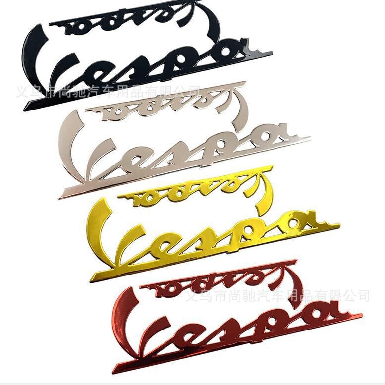 vespa vespa motorcycle sticker 3D soft rubber car sticker waterproof sticker set modified body sticker
