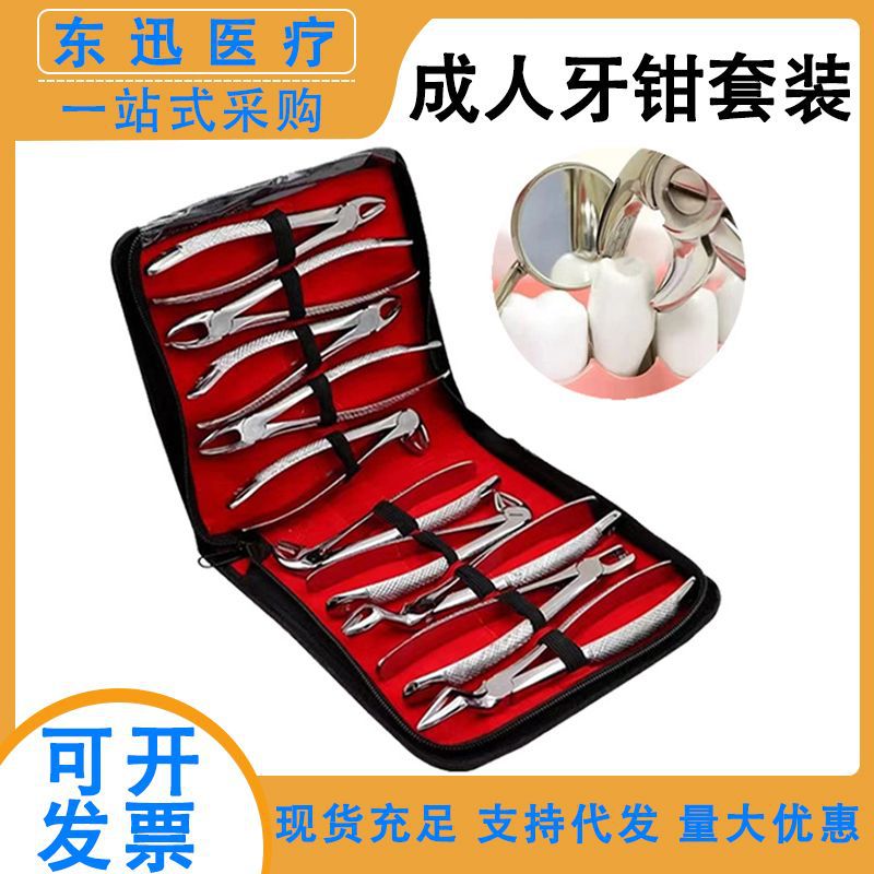 Dental Stainless Steel Adult Tooth Extraction Forceps Set Oral Instruments Adult Ten Tooth Extraction Forceps High Quality Dental Factory