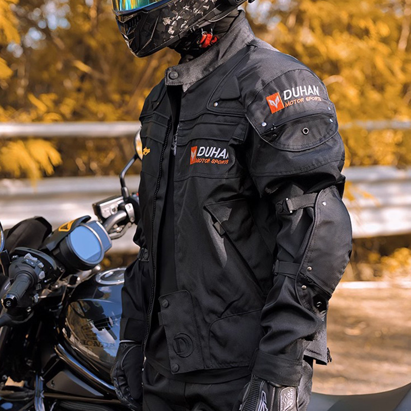 Duhan Spring Summer Motorcycle Riding Suit Men's and Women's suit Commuter Racing Suit Locomotive Waterproof Drop-proof Jacket Four Seasons