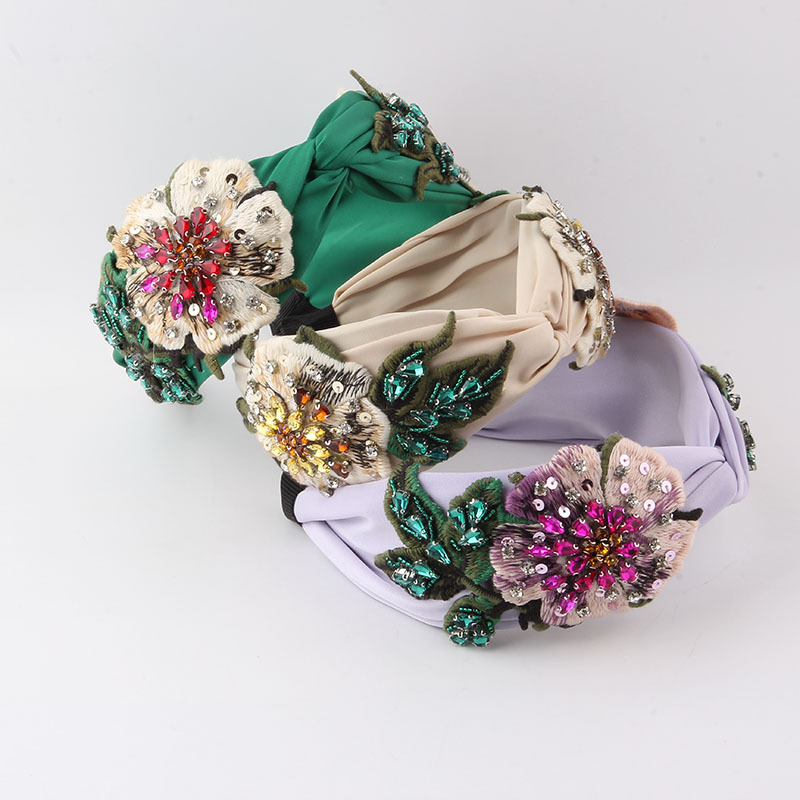 304g Weight Hair Band Hair Accessories Type Rhinestones Inlay Material Casual Vacation Flower Cloth Inlay Rhinestones Hair Band