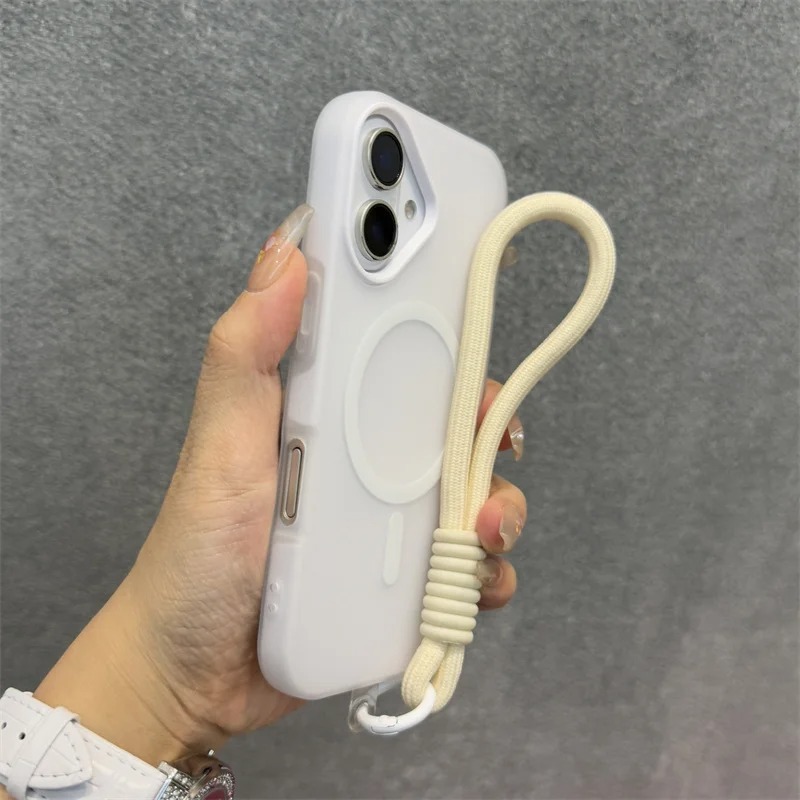 适用苹果16磁吸手机壳带挂绳手腕带iPhone15ProMax新款13全包14套|undefined