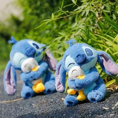 国境を越えた新作桜柄スティッチ人形、抱き鴨スティッチ、小さな金バラのベルベットスティッチ、ベビースティッチぬいぐるみ