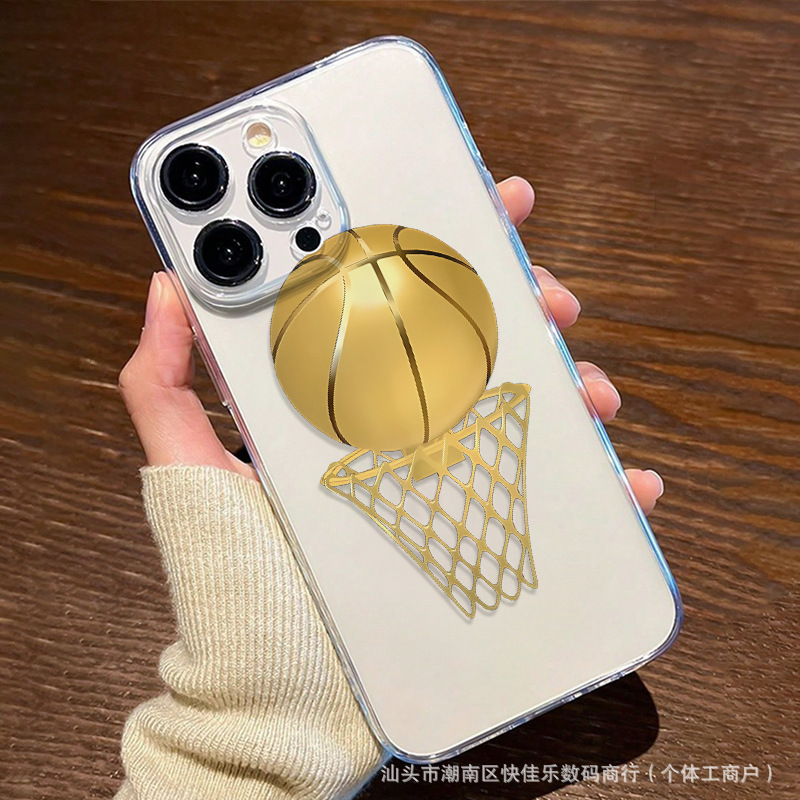 Gold basketball and box for iPhone11/12/13/14/15 mobile phone case Apple 16Promax protective case