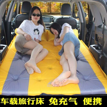 SUV Car Camping Sleeping: Vehicle-mounted inflatable bed - default-item-hanlanda-spring-yafang-straight-edge-dot-pattern-in-orange-gray