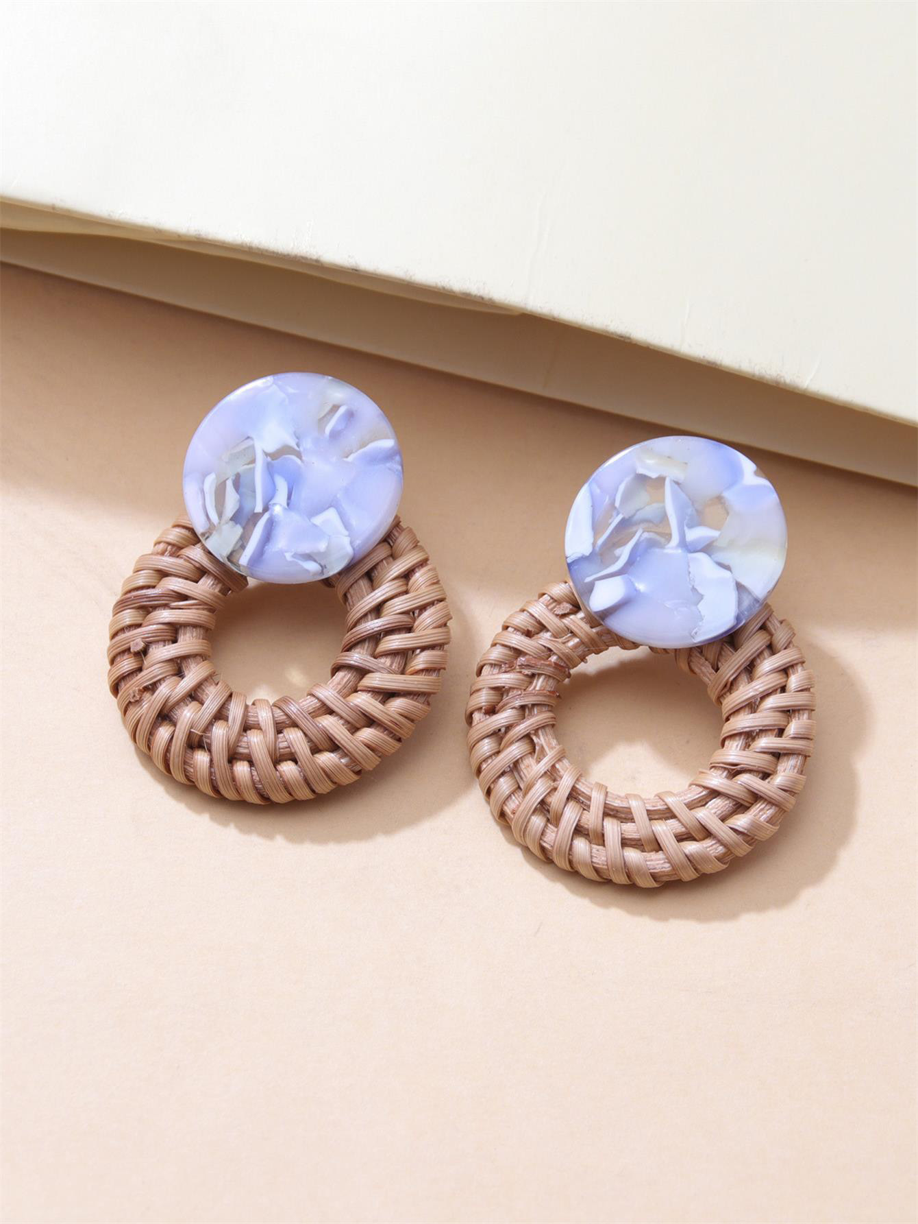 Retro Exaggerated Hollow Hand-woven Ethnic Rattan Earrings display picture 6