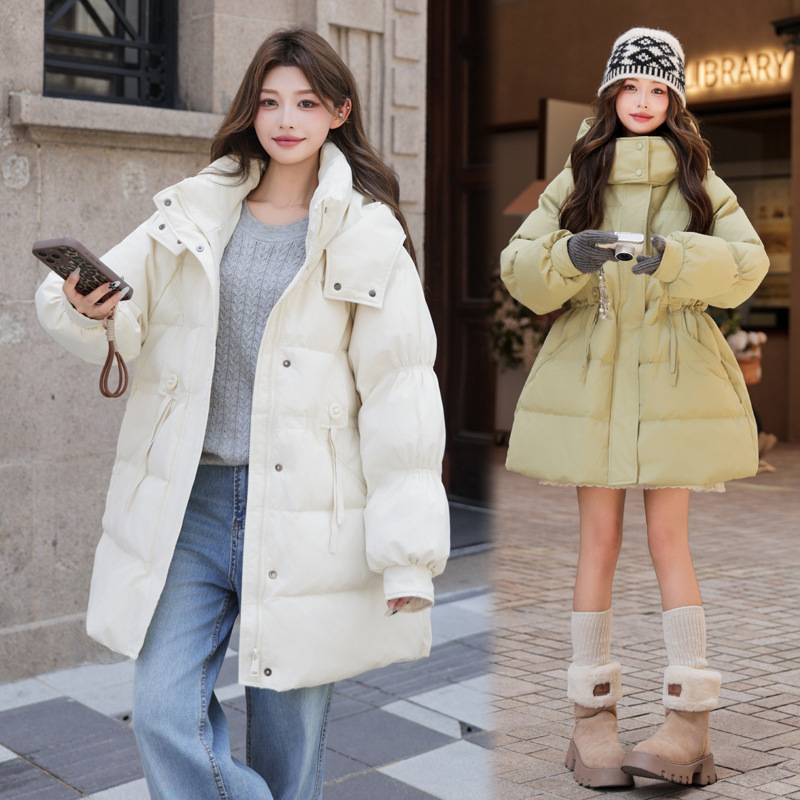 2025冬新款加大码收腰显瘦羽绒服女200斤胖mm韩版孕妇中长款外套