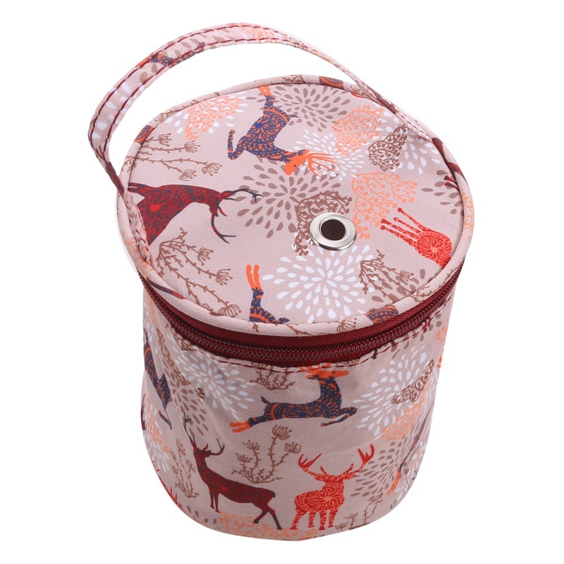 Bolsa de almacenamiento de lana transfronteriza Bolsa de almacenamiento tejida DIY Bolsa de almacenamiento de hombro Bolsa de cubo de impresión Bolsa de almacenamiento doméstica Fábrica al por mayor