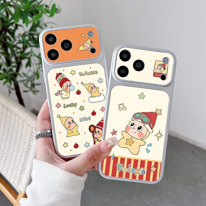 Titanium Silver Cartoon Case Suitable for Oppo A6/A6C/A6S Phone Case A5X/A3X Full Coverage Realme Gt8 Anti-Drop 15Pro
