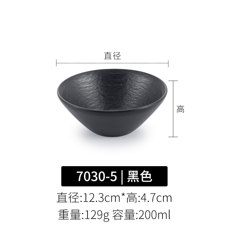 Japonés negro melamina bolos de arroz bolos de mezcla de fideos bolos de hotel restaurante bolos de sopa de plástico bolos de ensalada comerciales