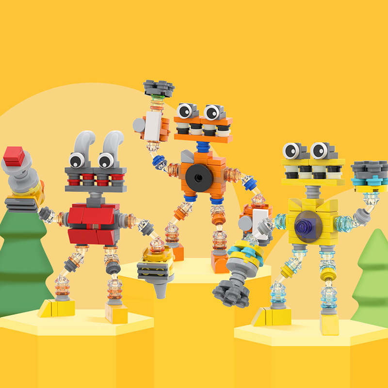 A Large Number of Spot C9317 Educational Enlightenment Small Building Blocks Cute Monster Choir Small Combination Kidsren's Assembled Toy Model