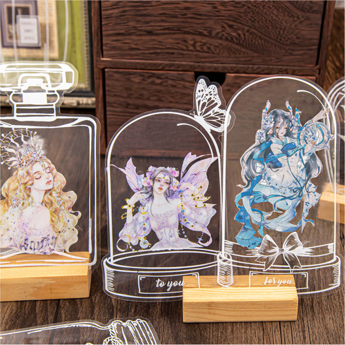 Dried flower bookmark handmade diy material bag plant specimen bag transparent small bottle embossed bag primary school students creative